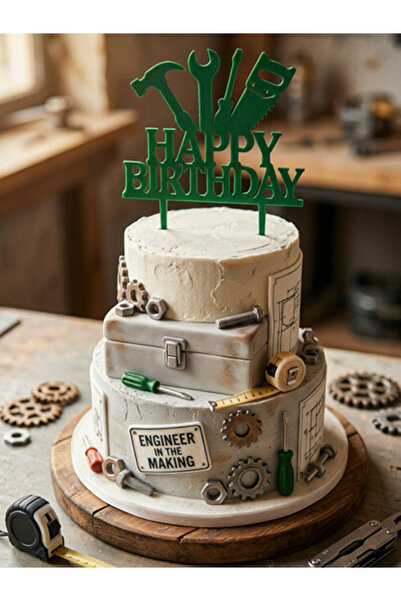 Tamirat&Tadilat Happy Birthday Pasta Süsü Yeşil