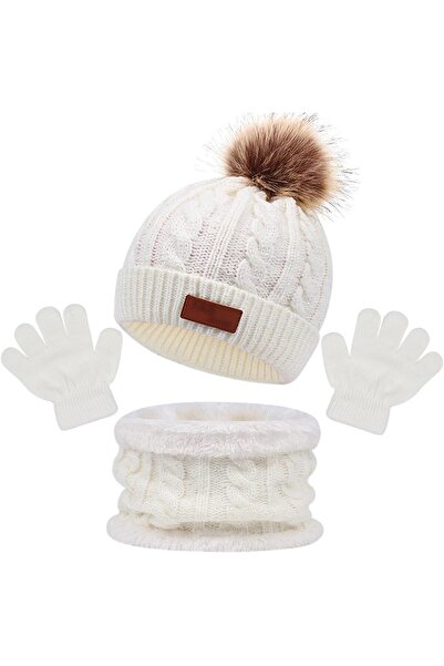 Generic Kids Winter Hat Gloves Scarf Set Girls Boys Beanie Hats Gloves Knit S...