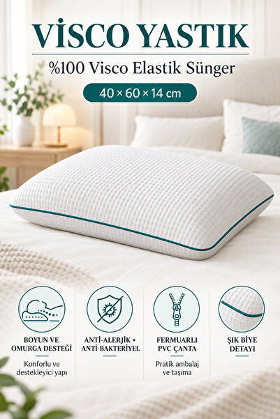 Çantalı Ortopedik Visco Yastık 40x60x14 cm