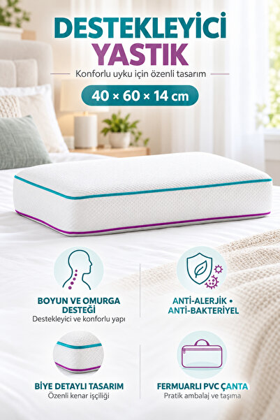 Çantalı Ortopedik Visco Yastık 60x40x14 cm