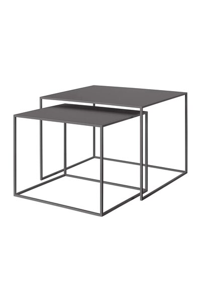 Blomus Set de 2 măsuțe de living, Vera, Blomus, gri deschis mat, 40x40, 35x35 cm