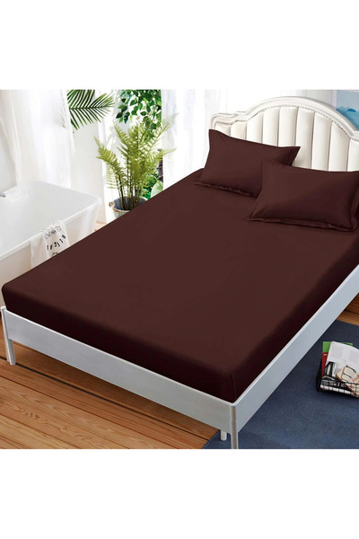 decorami Stretchy sheet, FINET, 180x200cm, 2 pillowcases 50x70cm, Brown