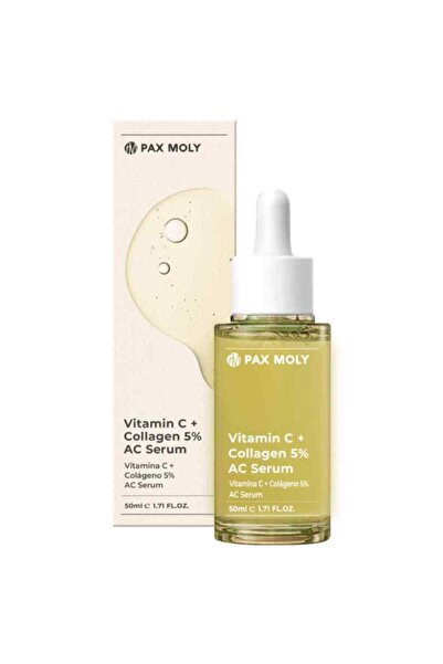 Pax Moly PaxMoly, Ser facial, Vitamina C + Colagen 5%, Hidratant și Iluminato...