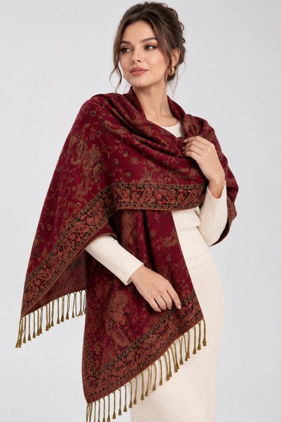 laviyonsa Cashmere serisi premium dokuma kaşmir omuz şalı %100 wool