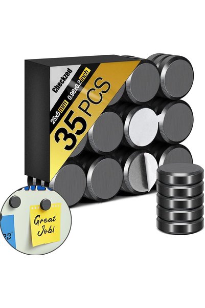 Generic 35 قطعة من المغناطيسات المستديرة مع شريط لاصق على الوجهين، مغناطيسات ...