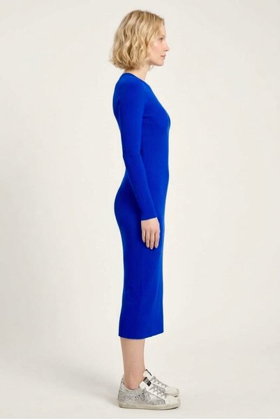 VQ CONCEPT Women's Ribbed Long Sleeve Slim Fit Trendy Stylish Knitwear Dress