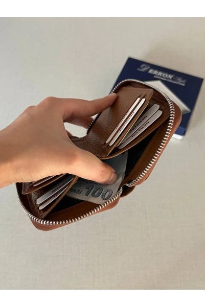 BENOX Genuine Leather Unisex Zipper Wallet