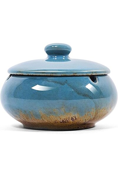 Generic Ceramic Ashtray with Lids, Outdoor Windproof Ashtray, Handmade Ash Ho...