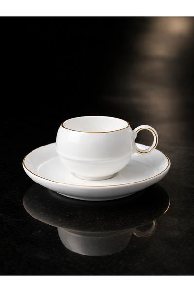 Elta Collection 6-Piece Turkish Coffee Cup Set – Gold Porcelain Set, Stylish ...