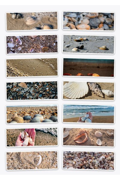 OEM Pachet Stickere scoici și plajă, 14 autocolante tematice ocean, impermeab...