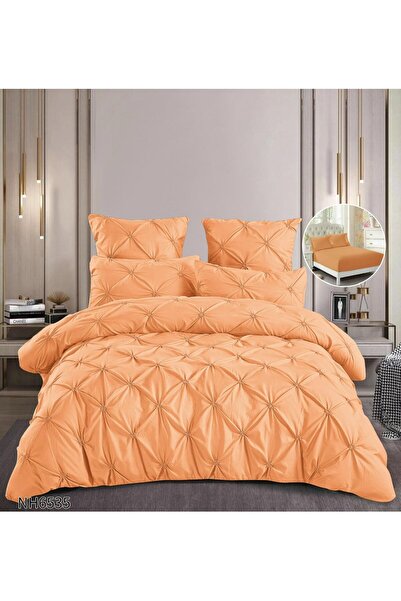 Generic Brand LENJERIE DE PAT CU ELASTIC ȘI PLIURI – 6 PIESE, 180×200 CM