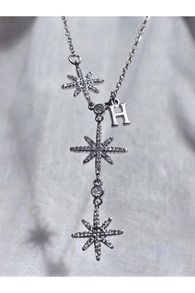 bijoux uniques 316L Steel Polar Star Female Y Model Necklace with Letter H