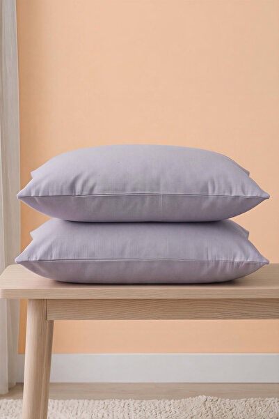 Rivaİstanbul Gray 100% Cotton 2-Piece Pillowcase Set 50X70 cm