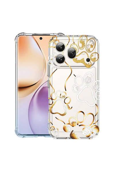 bestcase Husă Antișoc pentru Honor 600 Pro, cu amprente de lăbuțe de pisică, ...