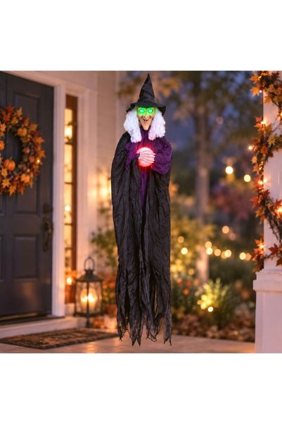 OEM Vrăjitoare decorativă de Halloween cu sunet și ochi LED 150cm