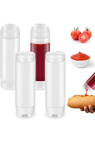 Generic 4 قطع من زجاجات الضغط القابلة لإعادة التعبئة سعة 20 أونصة، مع طرف بلا...