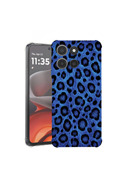 bestcase Αντικραδασμική Θήκη για Motorola Edge 70 Pro, Μπλε Σχέδιο Λεοπάρδαλη...