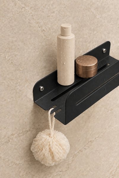 cutuny Mat Siyah Paslanmaz Çelik Duvara Monte Duş Rafı - Banyo Rafı - Modern ...