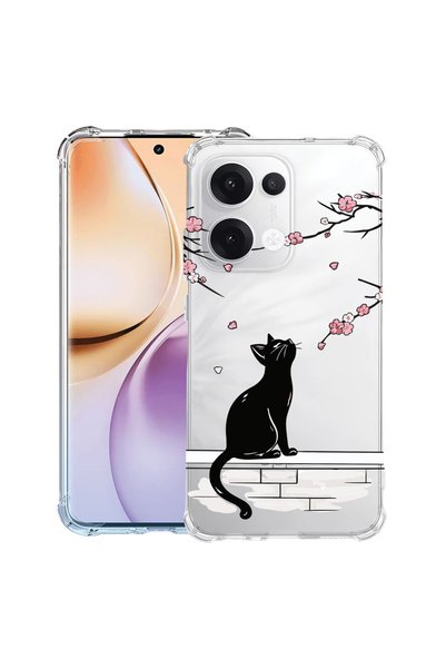 bestcase Husă Antișoc pentru OPPO Reno13 F / Reno13 FS, Pisică - Cireș Japone...