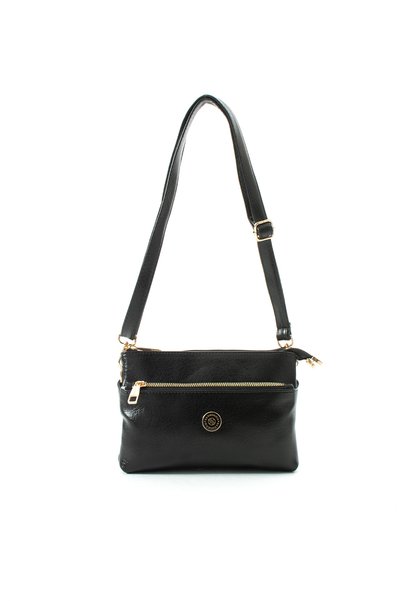 VIATOX Vx-1450 Women's Faux Leather Adjustable Cross Strap Black