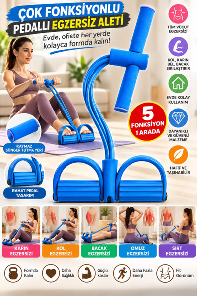 AYGÖREN HOME Body Trimmer Çift Pedallı Direnç Lastikli Karın Kol Bacak Egzers...