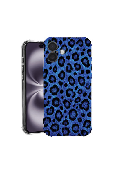 bestcase Αντικραδασμική Θήκη για Apple iPhone 16, Μπλε Σχέδιο Λεοπάρδαλης, 18...