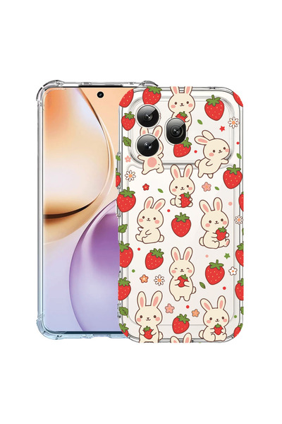 bestcase Αντικραδασμική Θήκη για Honor 600, Σχέδιο Κουνέλι Φράουλα, 3159975 A...