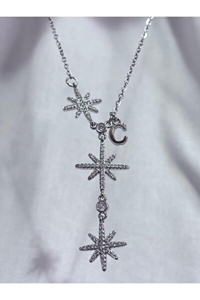 bijoux uniques Lettered 316L Steel Polar Star Women's Y Model Necklace