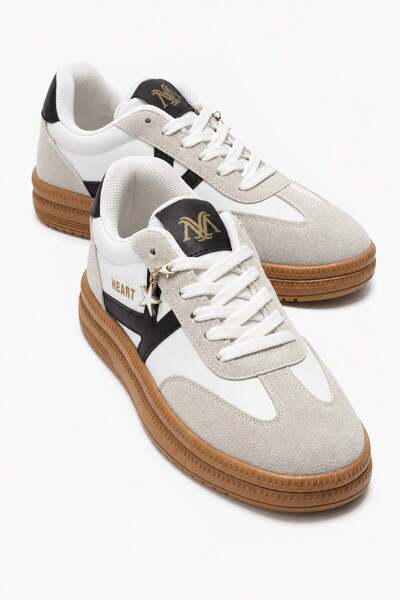 CCWAY AYAKKABI Double-Faced Reversed K-Lı Skin Women's Sports Shoes White