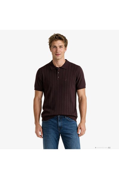 Nautica Erkek Kahverengi Regular Fit Triko
