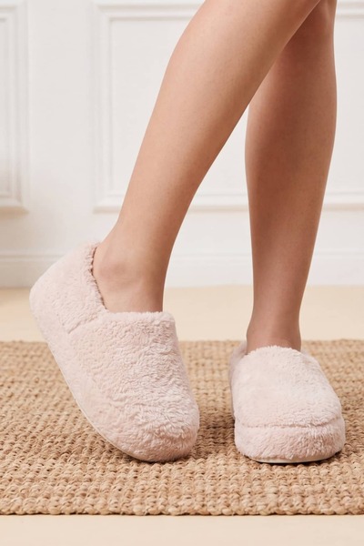 NAVİSHOES Γυναικείες Γούνινες Λούτρινες Παντόφλες 2027NAV