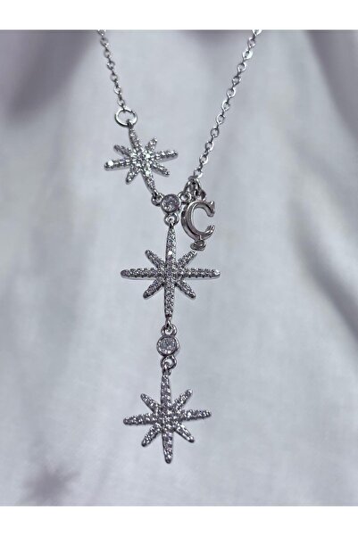 bijoux uniques Lettered 316L Steel Polar Star Women's Y Model Necklace