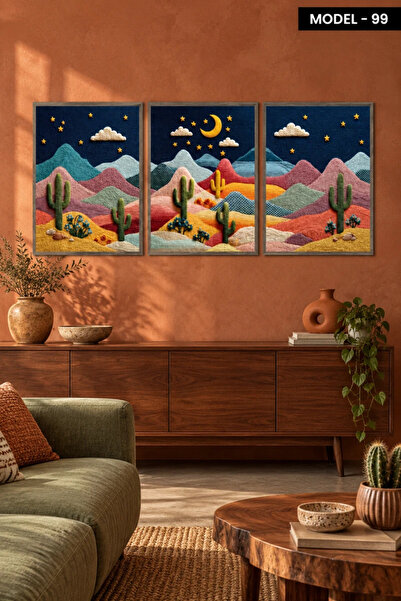 Akıllı Kağıt Adhesive Felt Painting - Poster Flower (Model- 99)