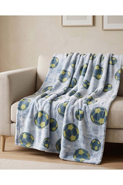 REDTAG Blue Football Glow In Dark Printed Blanket