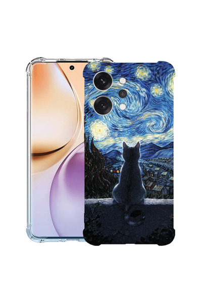 bestcase Αντικραδασμική Θήκη για OPPO Reno14 F / Reno14 FS, Γάτα στην Έναστρη...