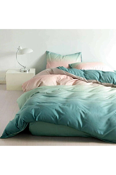 decorami Lenjerie pat 140x200cm, 4 piese, cu ELASTIC, Verde