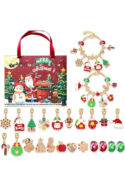 Generic Christmas Advent Calendar Bracelets 2025, 24 Days Xmas Countdown Cale...