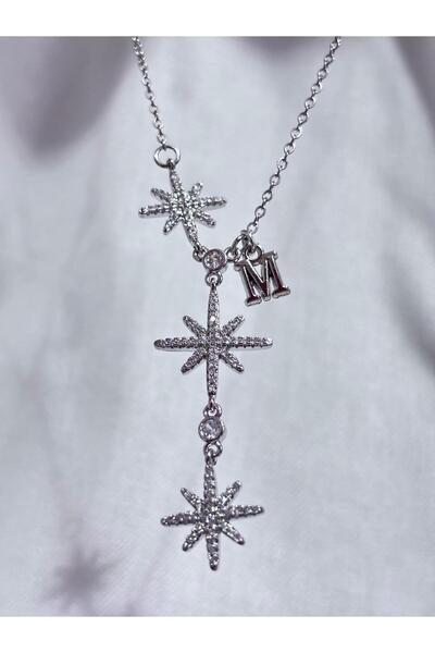 bijoux uniques 316L Steel Polar Star Female Y Model Necklace with Letter m