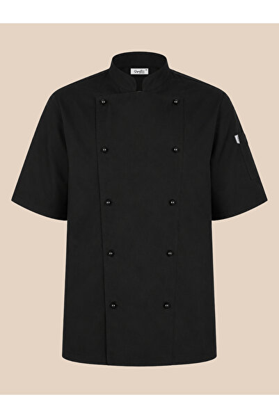 Signature Uniform Dayanıklı Kumaş - Kısa Kollu Kadın Aşçı Ceketi - Çift Sıra ...