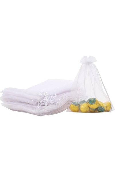 Red Dot Gift REDDOTGIFT Pack of 50 Organza Bags,17x23cm White Mesh Bags Draws...