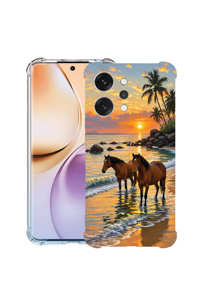 bestcase Husă Antișoc pentru OPPO Reno14 F / Reno14 FS, Cai la apus, 2052058 ...
