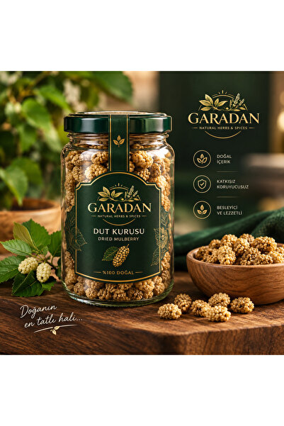 Yerli Dut Kurusu Cam Kavanoz - Yeni Mahsul 1. Kalite İlaçsız Katkısız Şeker İlavesiz (500 gr)