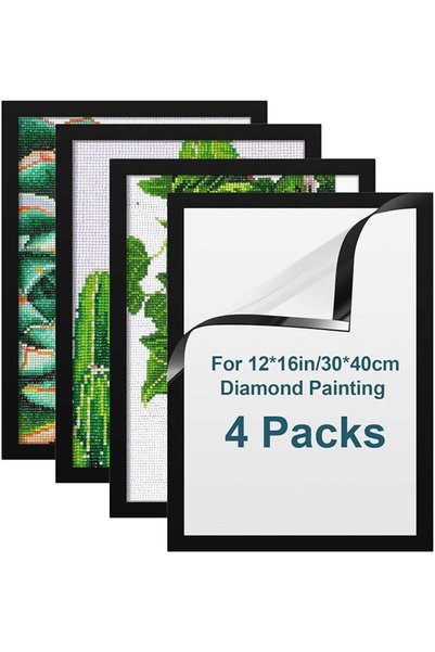 EXCEFORE 4 قطع إطارات للرسم بالألماس، مقاس 25 × 35 سم، إطار صور ذاتي اللصق، م...