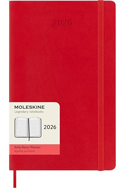 Moleskine تقويم يومي لـ 12 شهرًا لعام 2026، كبير/A5، يوم واحد = صفحة واحدة، غ...