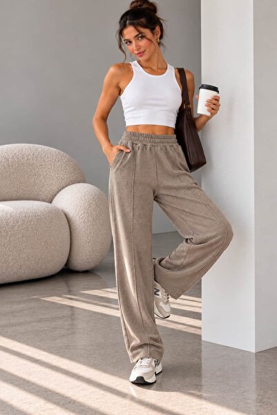 bb butik basic Women's Thessaloniki Fabric Elastic Waist Pocketed Comfortable...