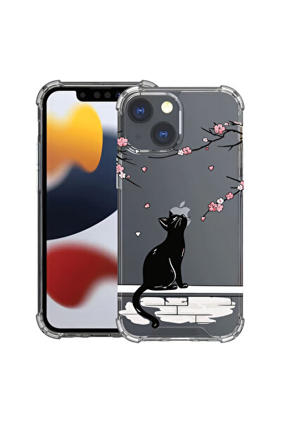 bestcase Husă Antișoc pentru Apple iPhone 13, Pisică - Cireș Japonez, 1118436...