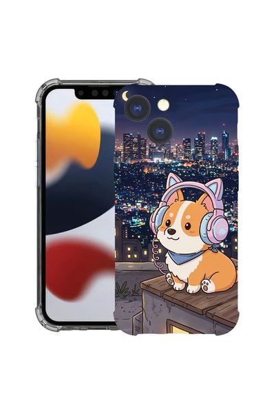 bestcase Противоударен калъф за Apple iPhone 14, Дизайн: Куче - Градски живот...