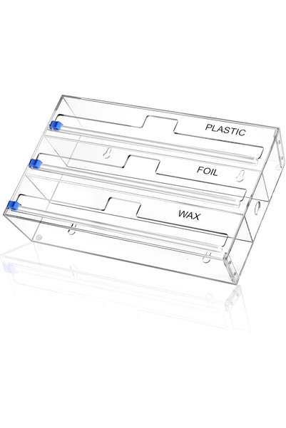 Generic Acrylic Wrap Dispenser with Cutter, 3 in 1 Kitchen Roll Holder Drawer...