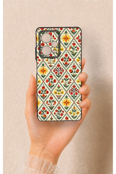 Vip Case حافظة سيليكون بنمط زهرة التوليب متوافقة مع هاتف Redmi Note 12 Pro 5G