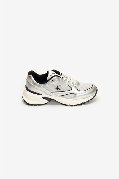 Calvin Klein Hike Runner Laceup Mesh Mix Met Men's Sneaker Gray